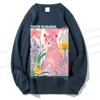 Unisex Yayoi Kusama Pink Cheetah Printed Sweatshirt