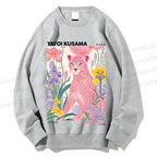 Unisex Yayoi Kusama Pink Cheetah Printed Sweatshirt