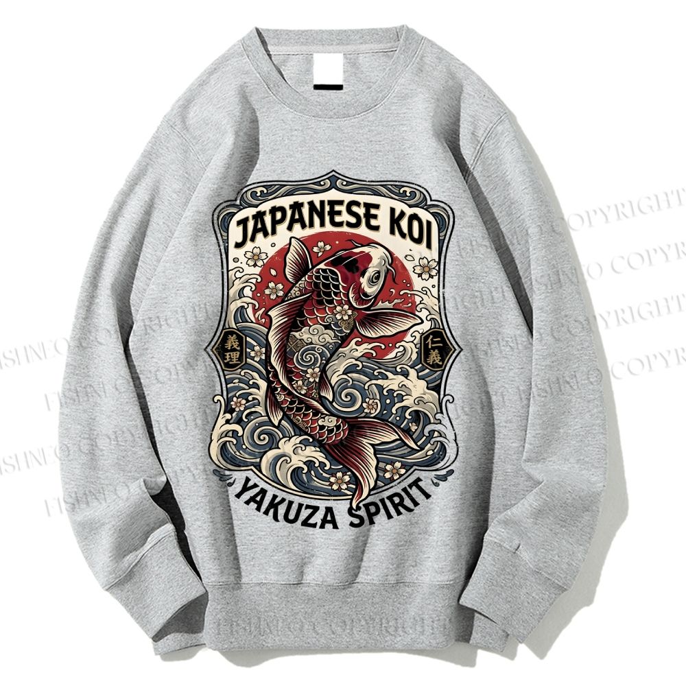 Unisex Japanese Koi Ukiyo-e Printed Sweatshirt