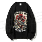 Unisex Japanese Koi Ukiyo-e Printed Sweatshirt