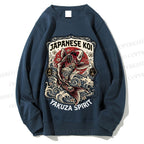 Unisex Japanese Koi Ukiyo-e Printed Sweatshirt