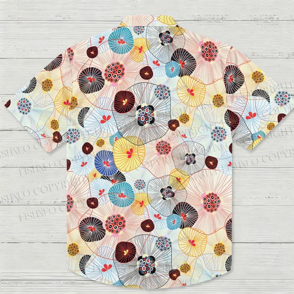 Abstract Floral Printed Hawaiian Shirt