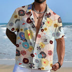Abstract Floral Printed Hawaiian Shirt