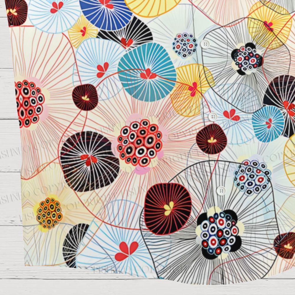 Abstract Floral Printed Hawaiian Shirt