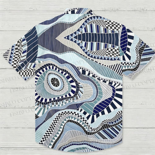 Abstract Geometric Printed Hawaiian Shirt