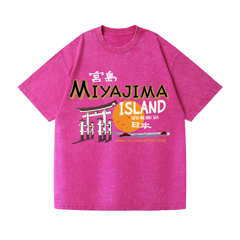 Hiroshima Miyajima Island Vintage Wash Japanese Design T-Shirt