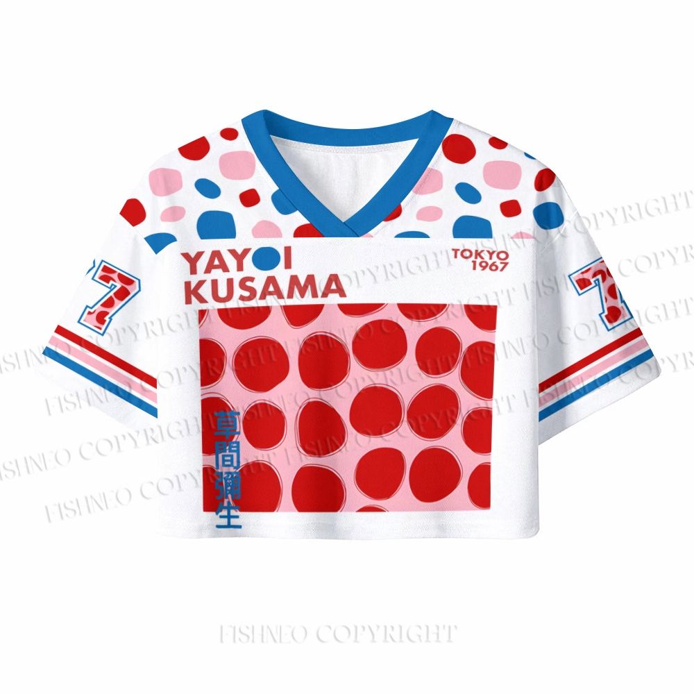 Yayoi Kusama Red Dots Crop Sport Jersey Shirts