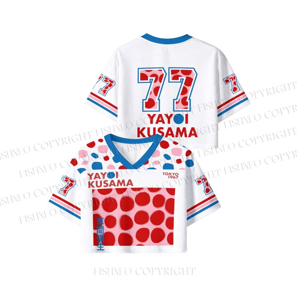 Yayoi Kusama Red Dots Crop Sport Jersey Shirts