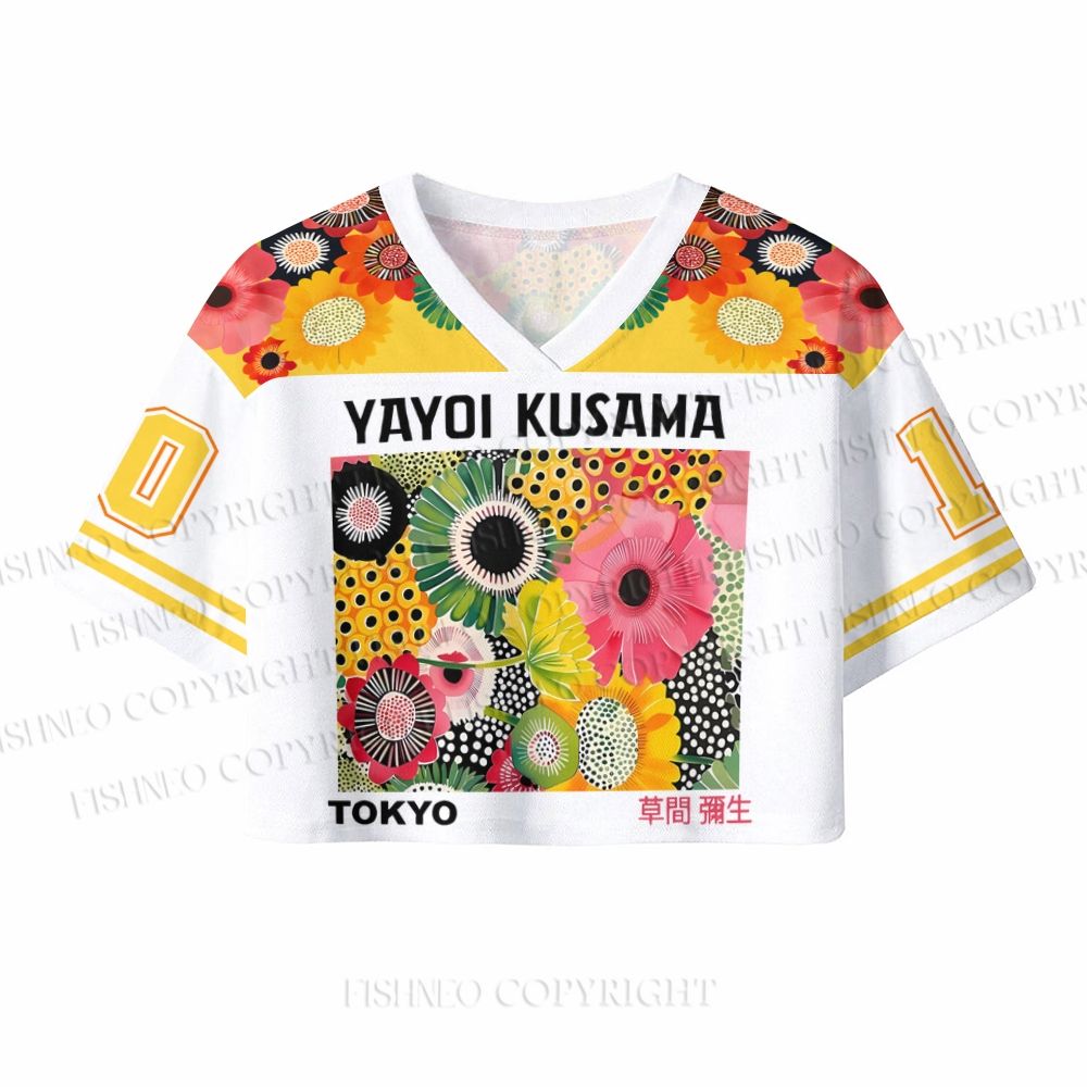 Yayoi Kusama Flowers Crop Sport Jersey Shirts