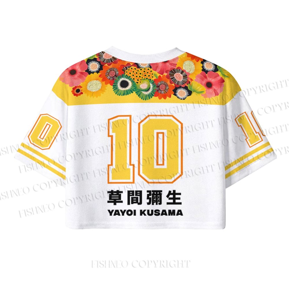 Yayoi Kusama Flowers Crop Sport Jersey Shirts