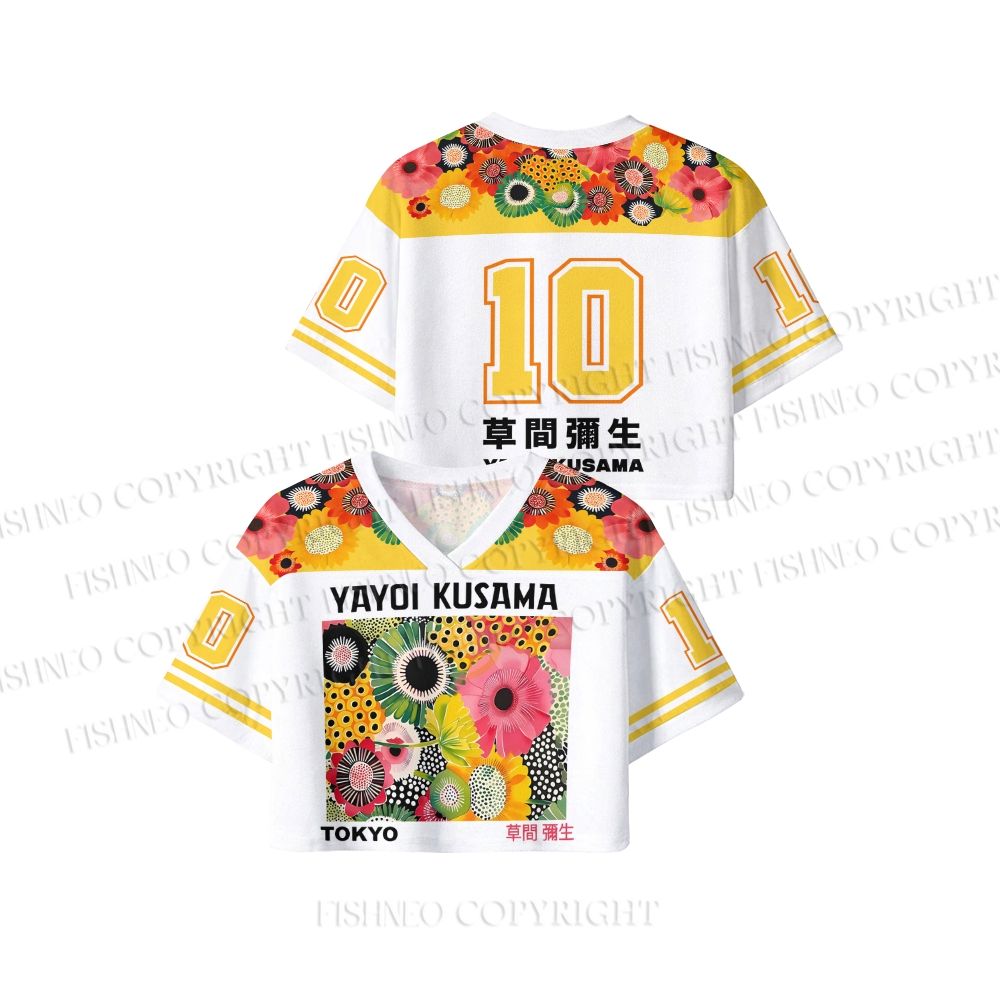 Yayoi Kusama Flowers Crop Sport Jersey Shirts