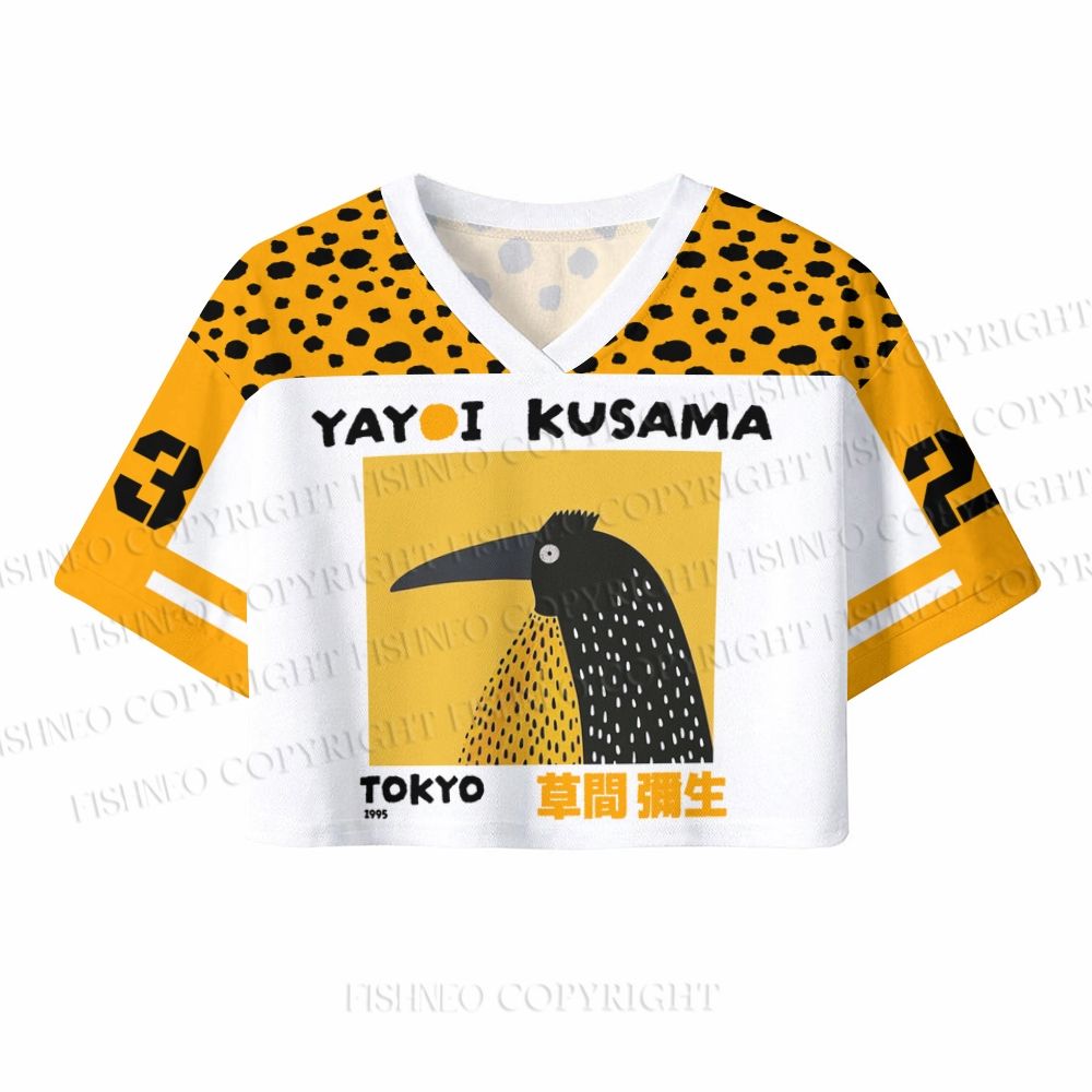 Half-Split Dot Bird Crop Sport Jersey Shirts