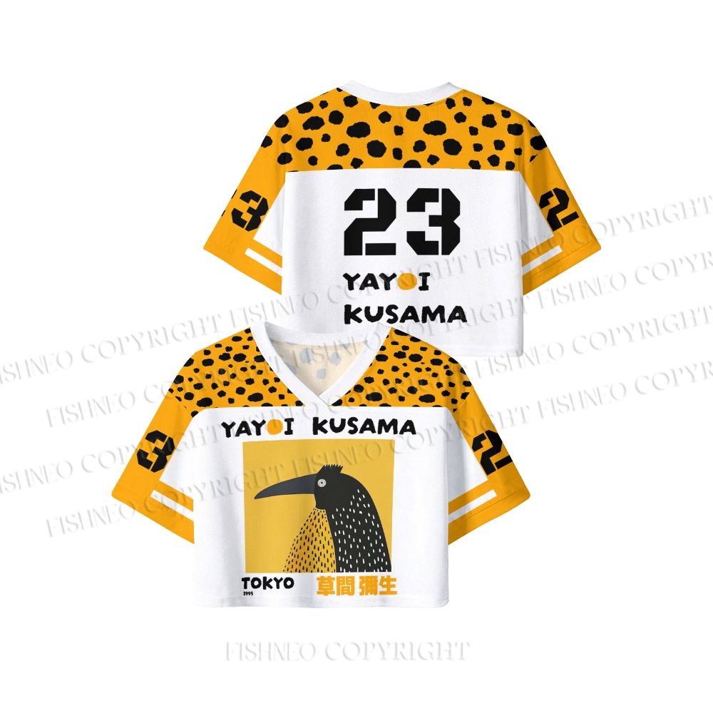 Half-Split Dot Bird Crop Sport Jersey Shirts