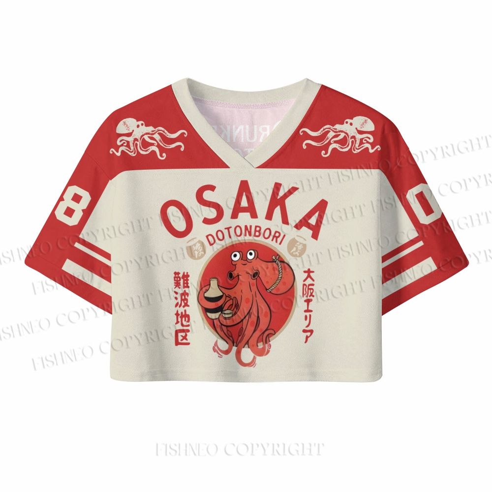 Drunken Octopus Japan Crop Sport Jersey Shirts