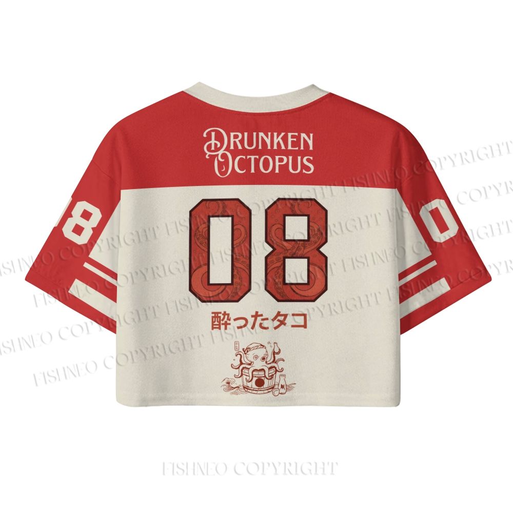 Drunken Octopus Japan Crop Sport Jersey Shirts