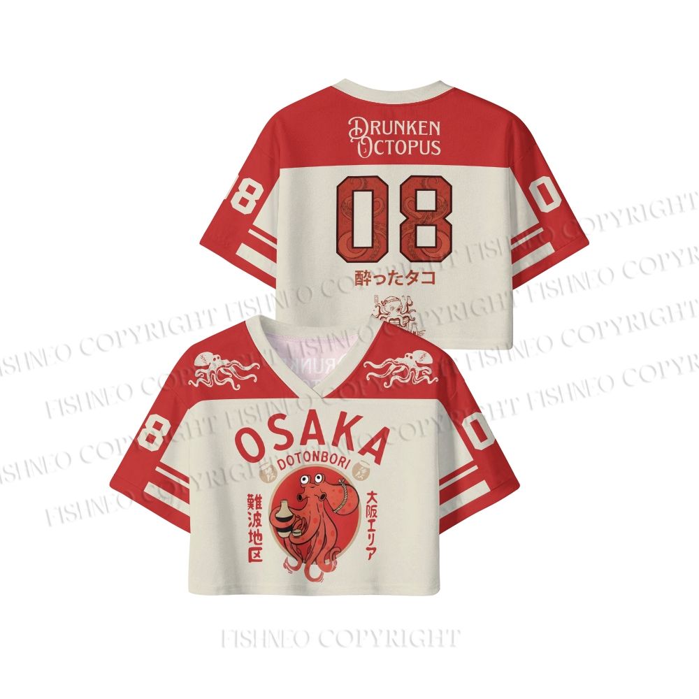 Drunken Octopus Japan Crop Sport Jersey Shirts