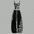 Yayoi Kusama Black Flower Top & Elasticated Trousers Two-Piece Set