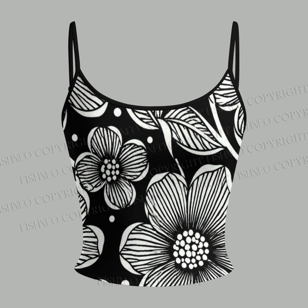 Yayoi Kusama Black Flower Top & Elasticated Trousers Two-Piece Set