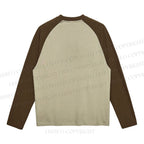 Joan Miro Cat Neutral Color-Blocked Raglan Long Sleeve T-shirt