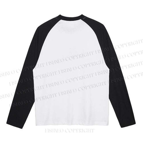 Frog Carrying A Red Fish Neutral Color-Blocked Raglan Long Sleeve T-shirt
