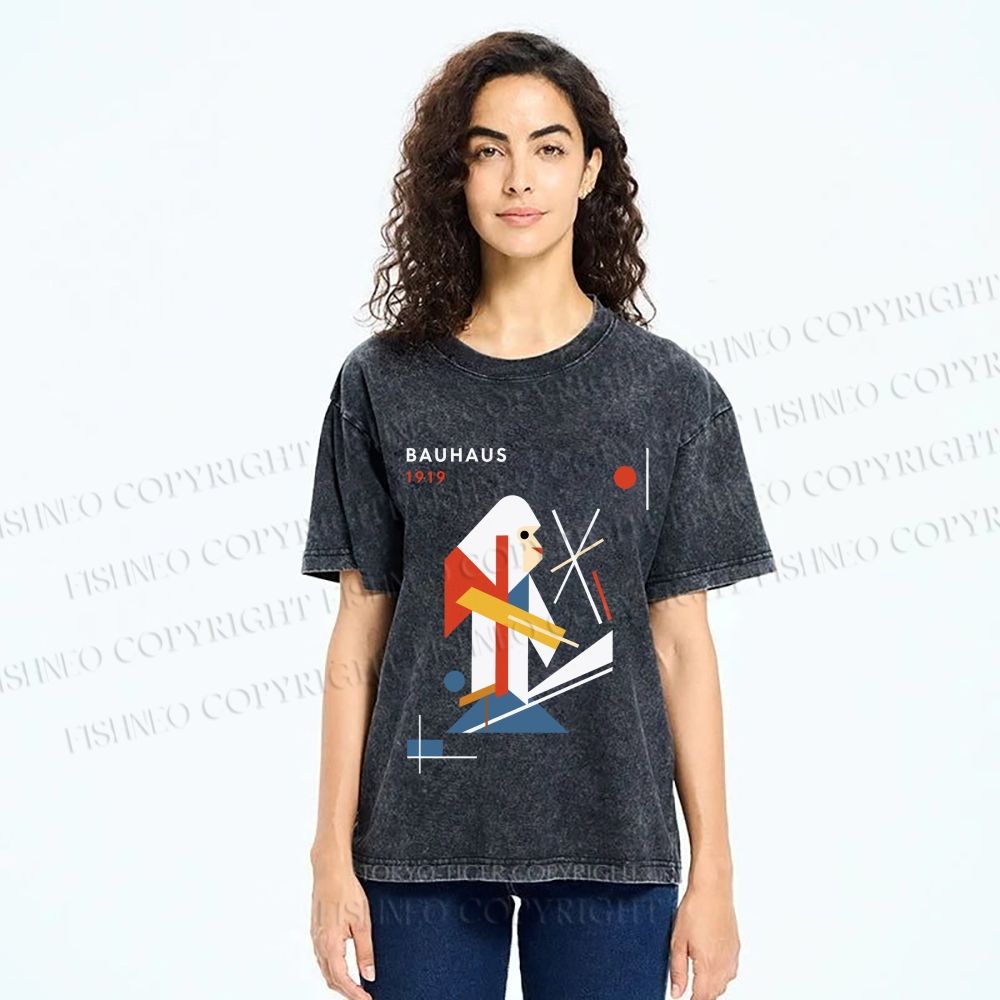 Unisex Bauhaus Monkey Printed Washed Tee