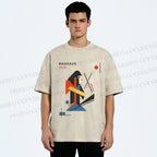 Unisex Bauhaus Monkey Printed Washed Tee
