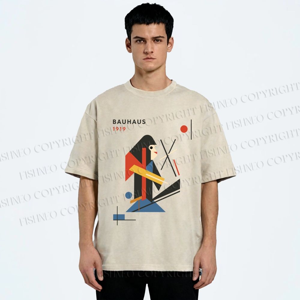 Unisex Bauhaus Monkey Printed Washed Tee
