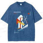 Unisex Bauhaus Monkey Printed Washed Tee