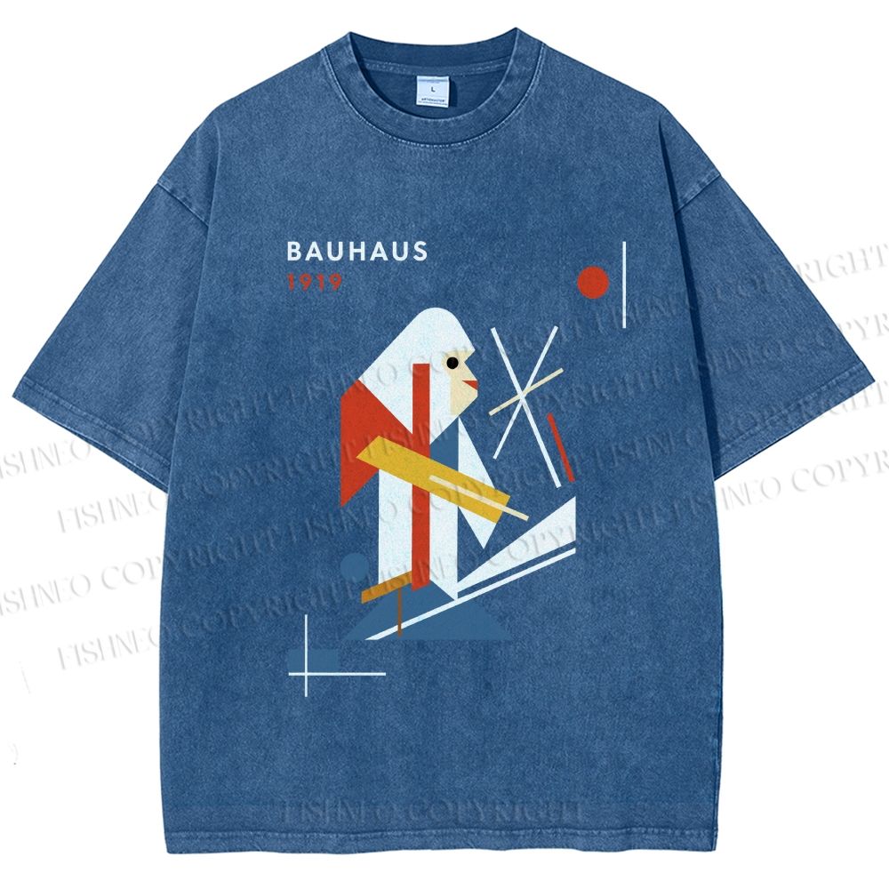 Unisex Bauhaus Monkey Printed Washed Tee