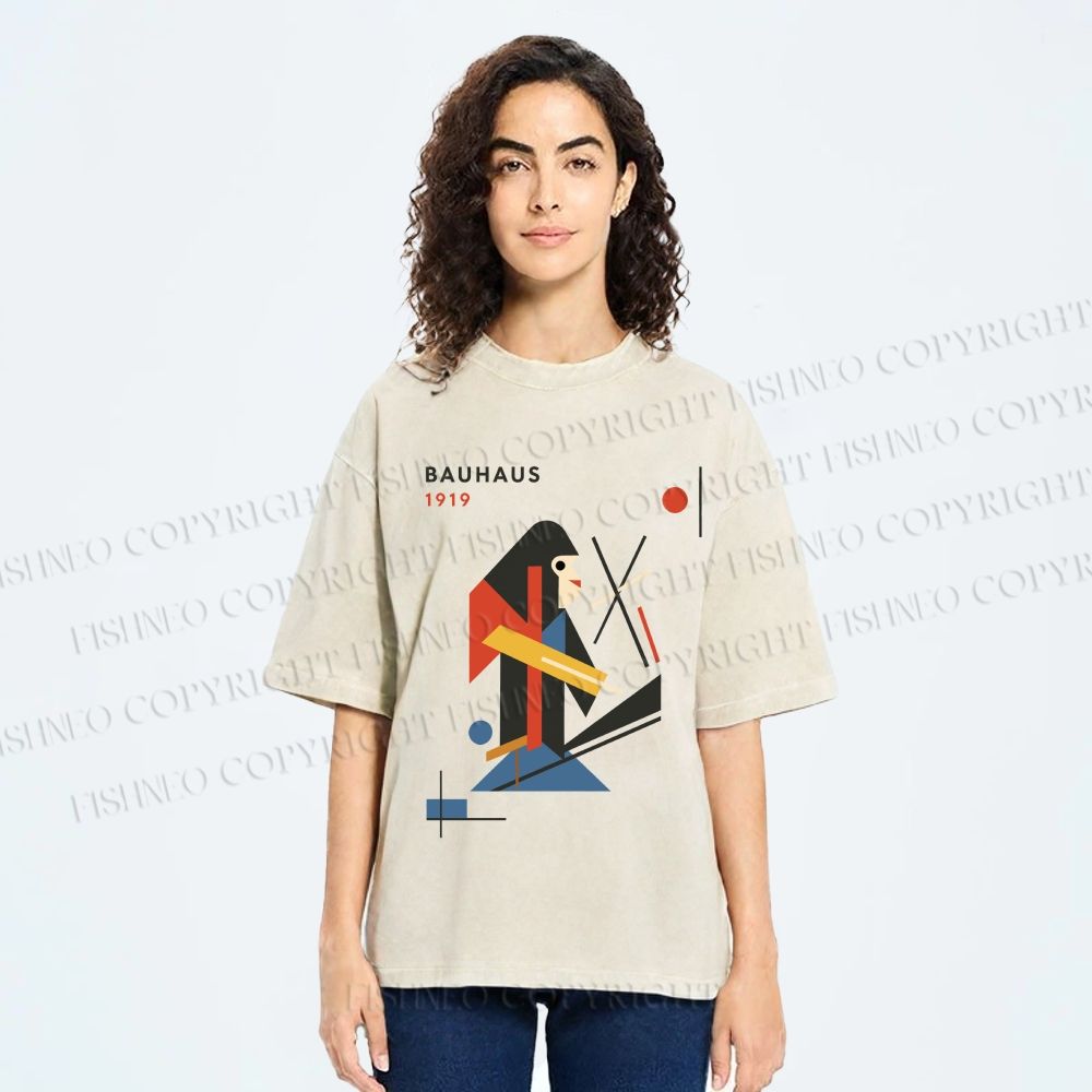 Unisex Bauhaus Monkey Printed Washed Tee