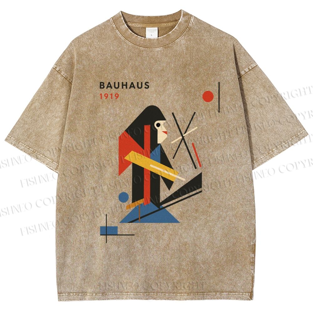 Unisex Bauhaus Monkey Printed Washed Tee