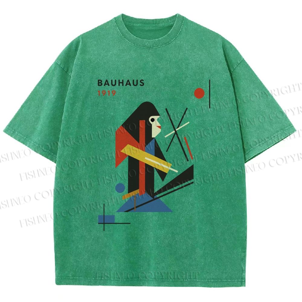 Unisex Bauhaus Monkey Printed Washed Tee