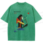 Unisex Bauhaus Monkey Printed Washed Tee