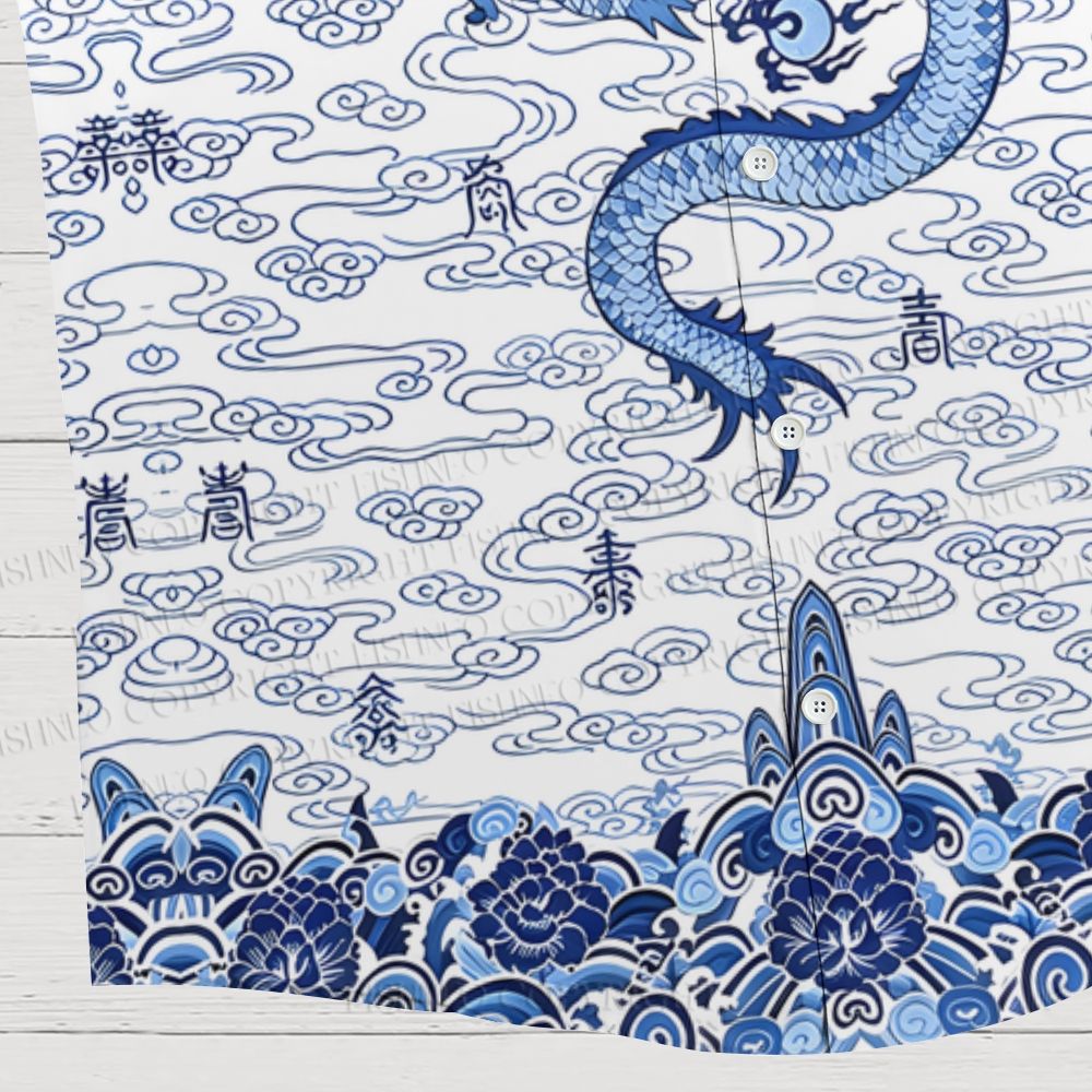 Flying Dragon Printed Hawaiian Shirt