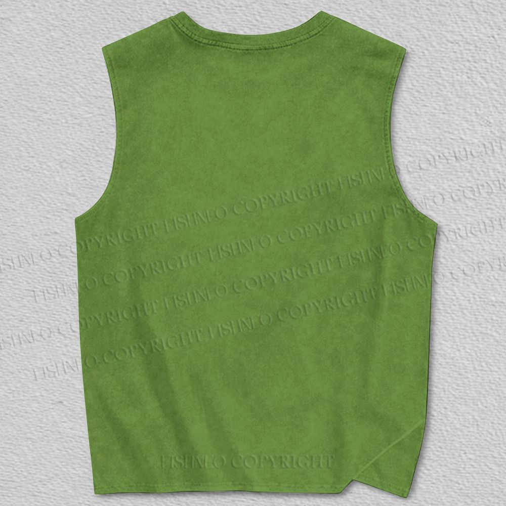 Unisex Vintage Tiger Catch Sheep Printed Tank Top