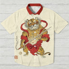 Angry Tiger Printed Hawaiian Shirt