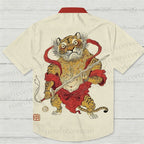 Angry Tiger Printed Hawaiian Shirt