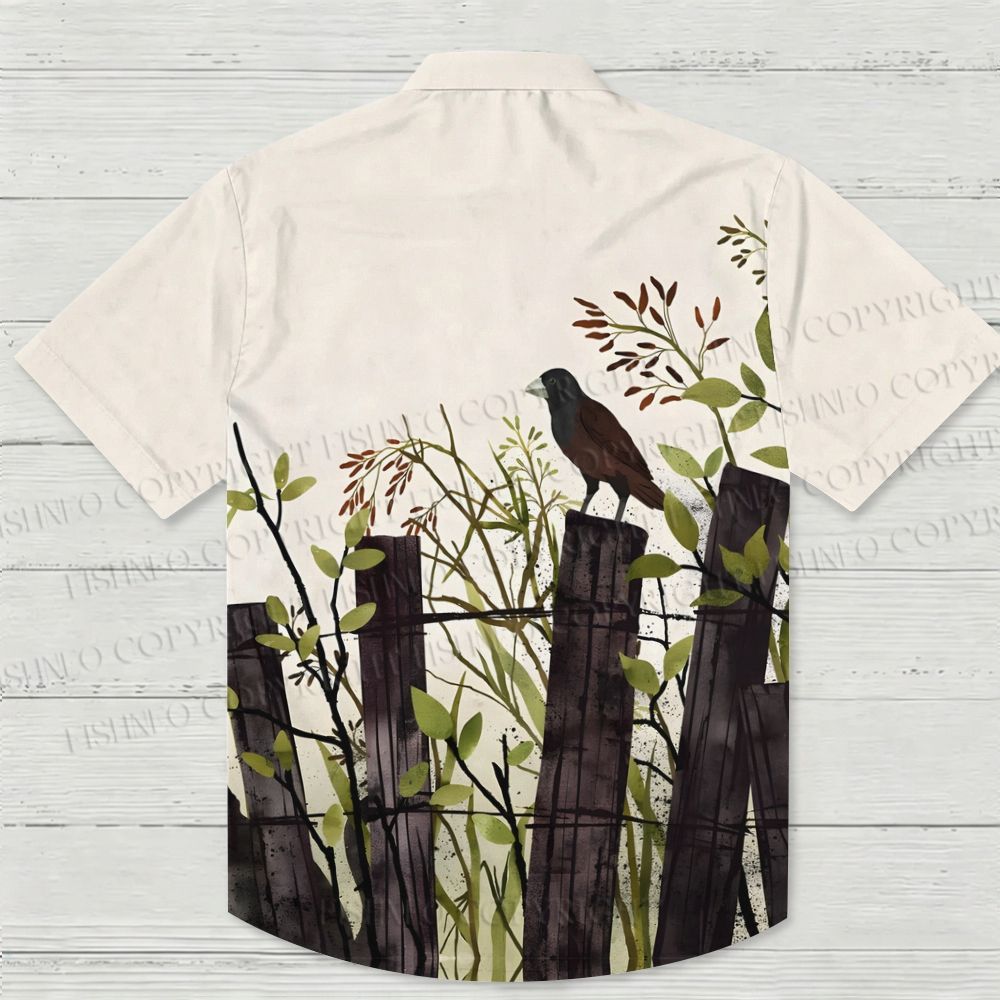 Crowd Alone on Fence Hawaiian Shirt