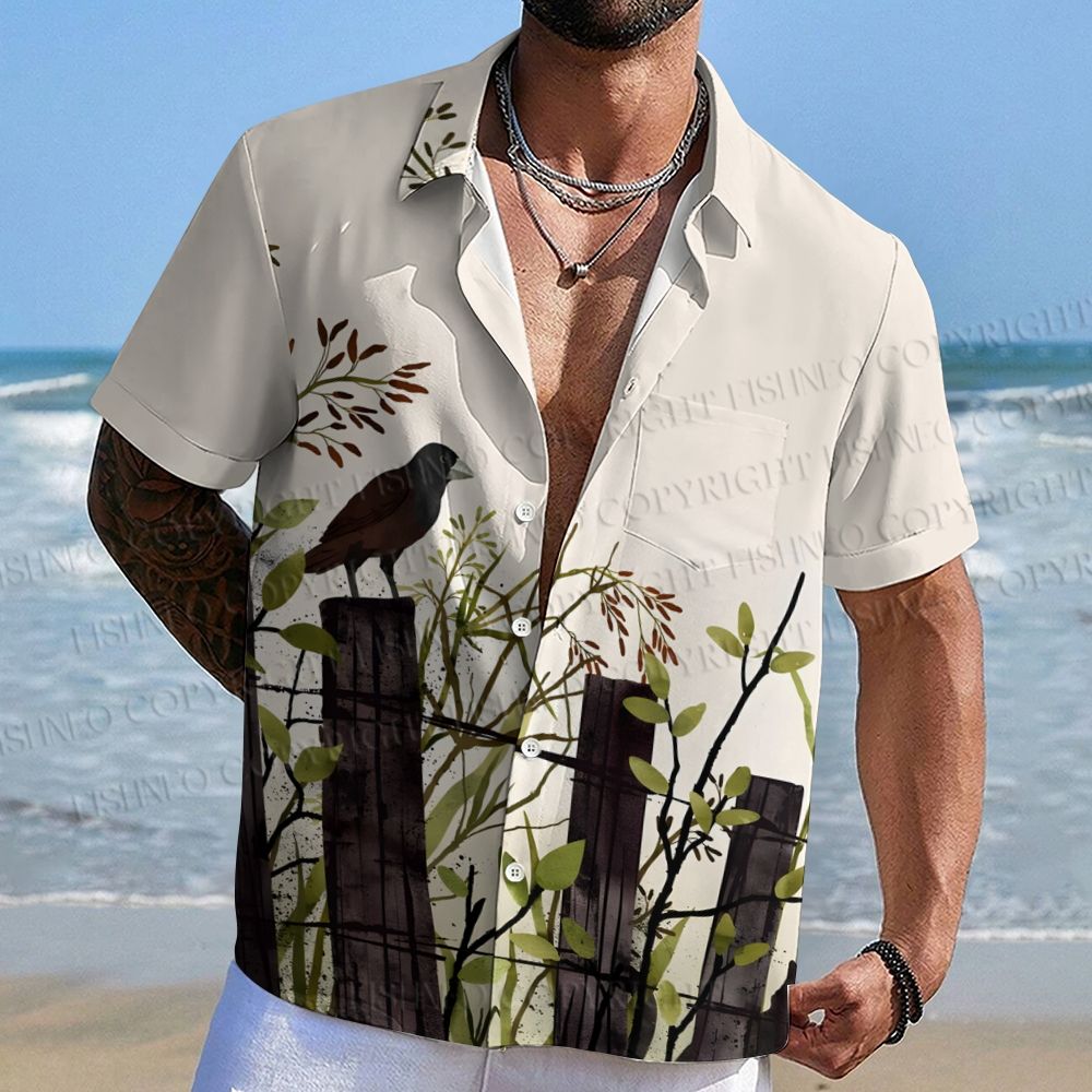Crowd Alone on Fence Hawaiian Shirt