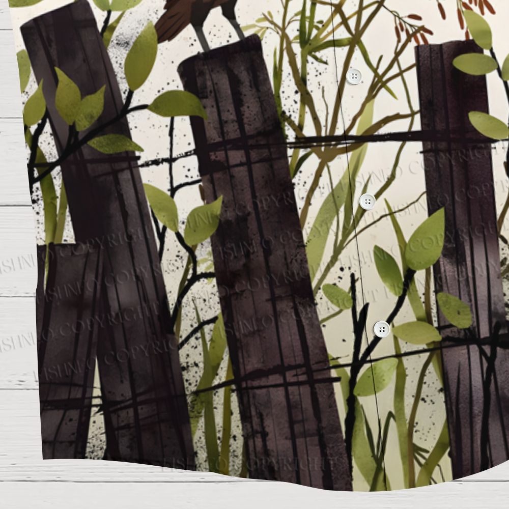 Crowd Alone on Fence Hawaiian Shirt