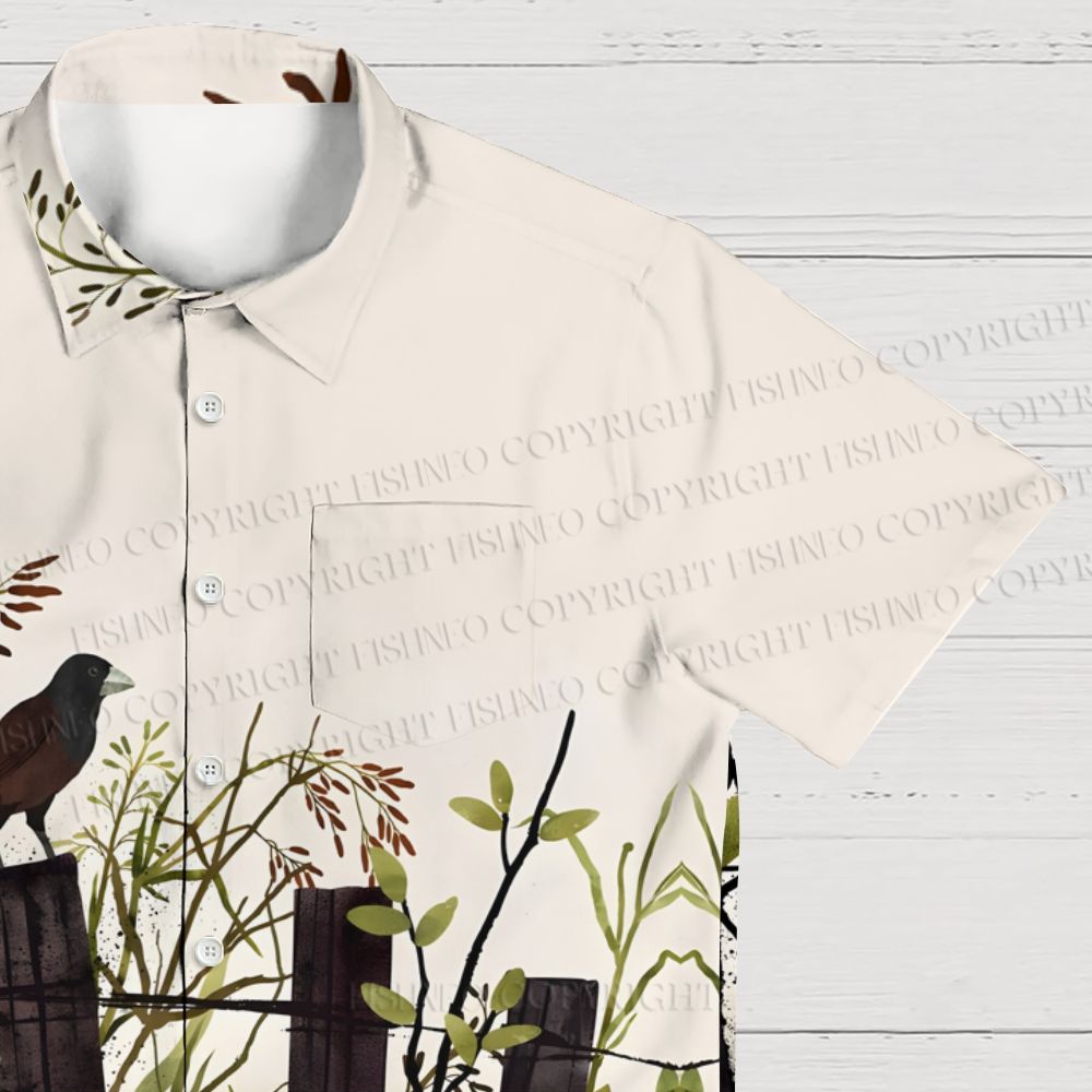 Crowd Alone on Fence Hawaiian Shirt