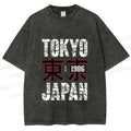Unisex Tokyo Japan Printed Washed Tee