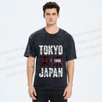 Unisex Tokyo Japan Printed Washed Tee