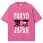 Unisex Tokyo Japan Printed Washed Tee