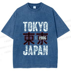 Unisex Tokyo Japan Printed Washed Tee