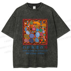 Unisex Yayoi Kusama Graffiti Printed Washed Tee