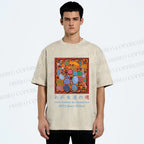 Unisex Yayoi Kusama Graffiti Printed Washed Tee