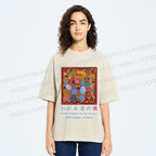 Unisex Yayoi Kusama Graffiti Printed Washed Tee