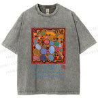 Unisex Yayoi Kusama Graffiti Printed Washed Tee