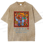 Unisex Yayoi Kusama Graffiti Printed Washed Tee